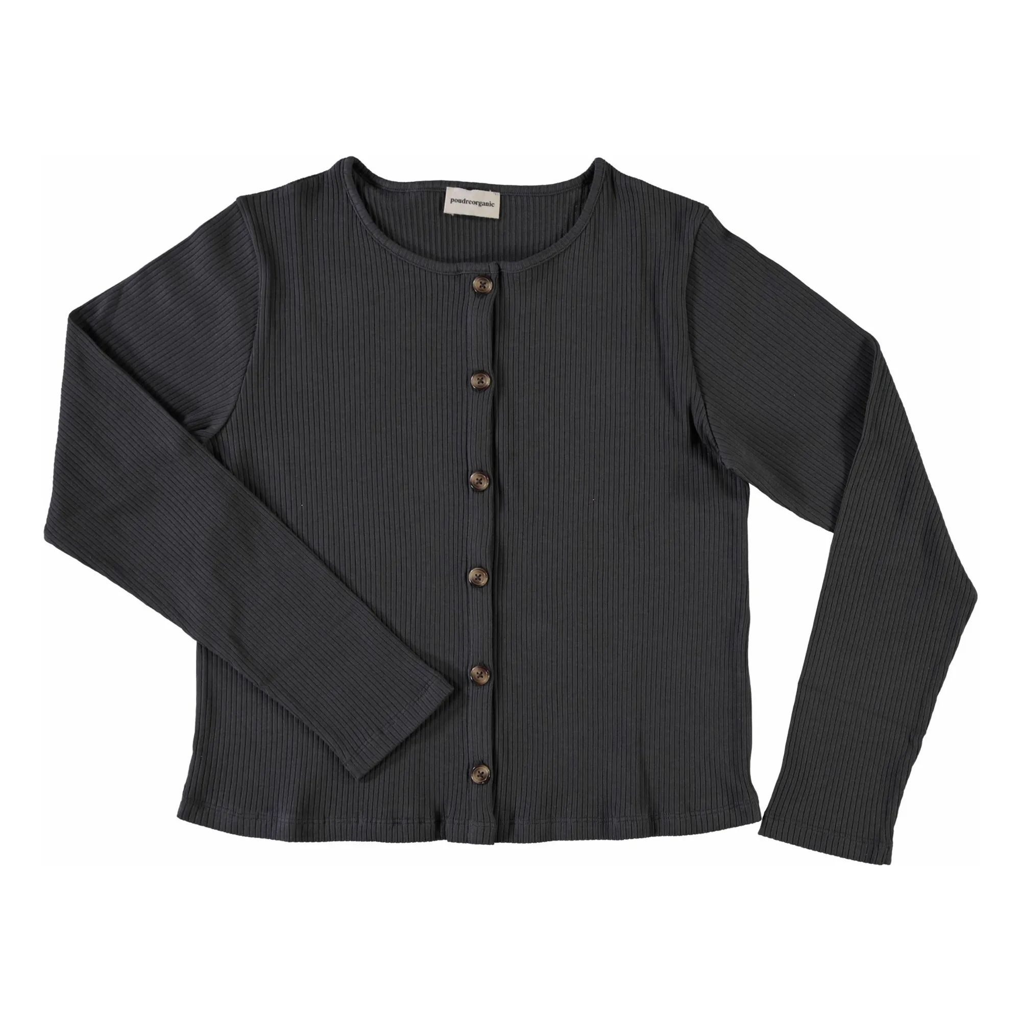 Poudre Organic Women's Black Hélénie Ribbed Cardigan - Collection