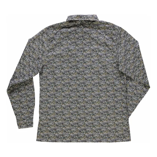 Chemise Capucine Fleurie Voile de Coton - Collection Femme | Bleu Vert