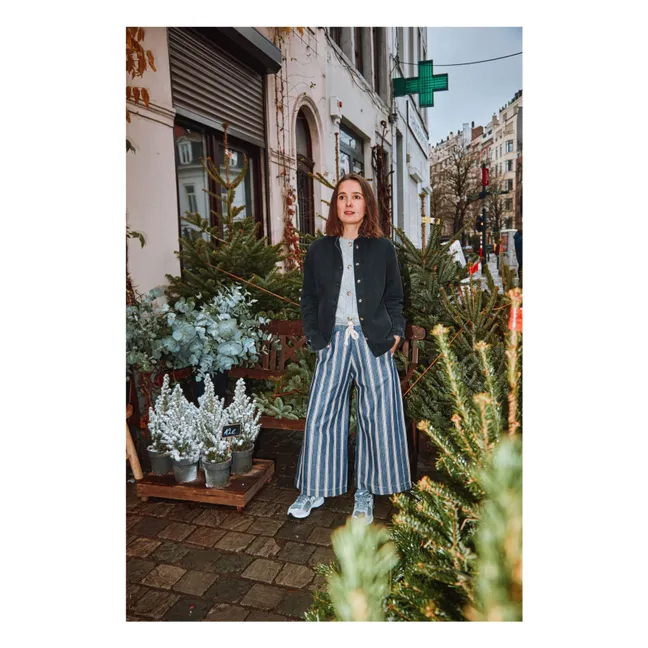 Jean Santal Rayé Coton Bio - Collection Femme | Bleu