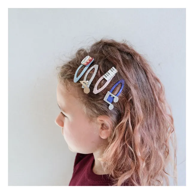 Lot de 4 Barrettes Music | Doré