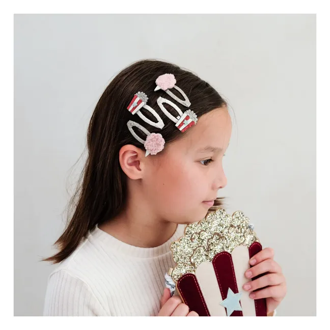 Lot de 4 Barrettes Popcorn | Doré