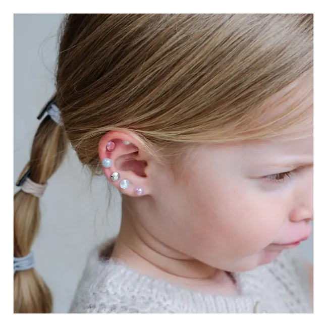 Perles d'oreilles autocollantes | Rose