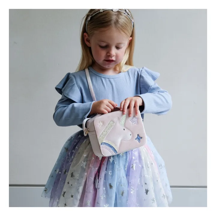 Sac Unicorn Velours | Rose- Image produit n°1