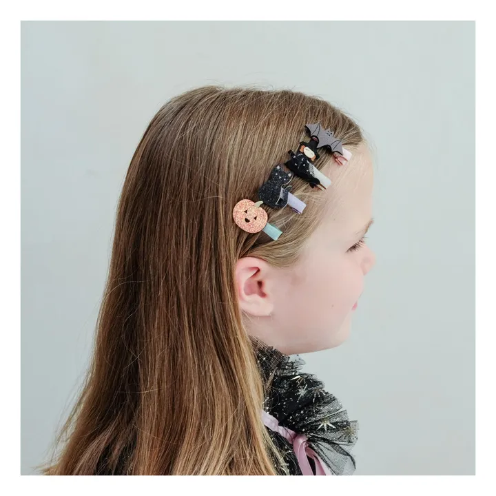 Lot de 8 Mini Barrettes Halloween | Noir- Image produit n°2