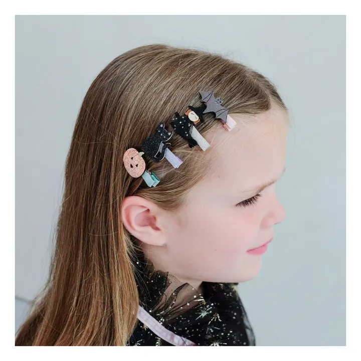 Lot de 8 Mini Barrettes Halloween | Noir- Image produit n°1