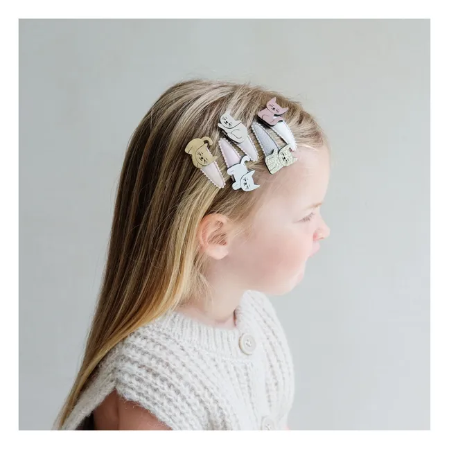 5er-Pack Mini-Spangen Kitty Cat | Rosa