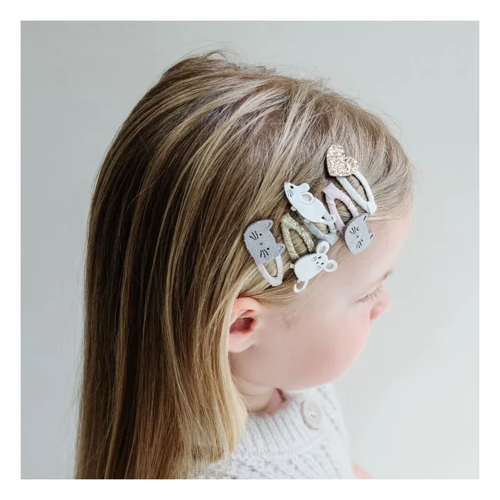 Lot de 5 Barrettes Chat | Rose- Image produit n°1