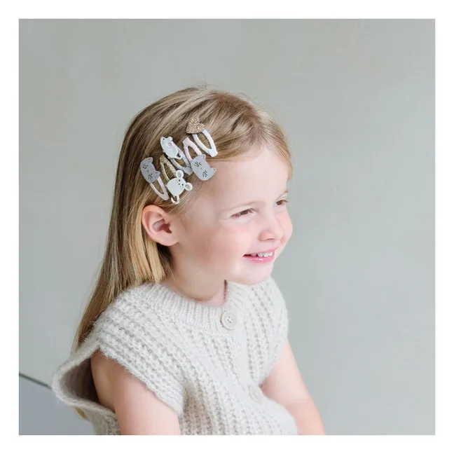 Lot de 5 Barrettes Chat | Rose