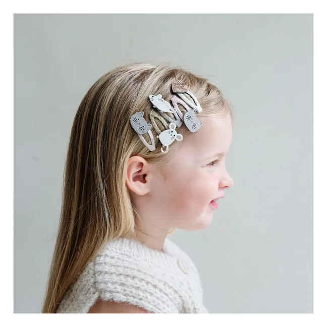 Lot de 5 Barrettes Chat | Rose