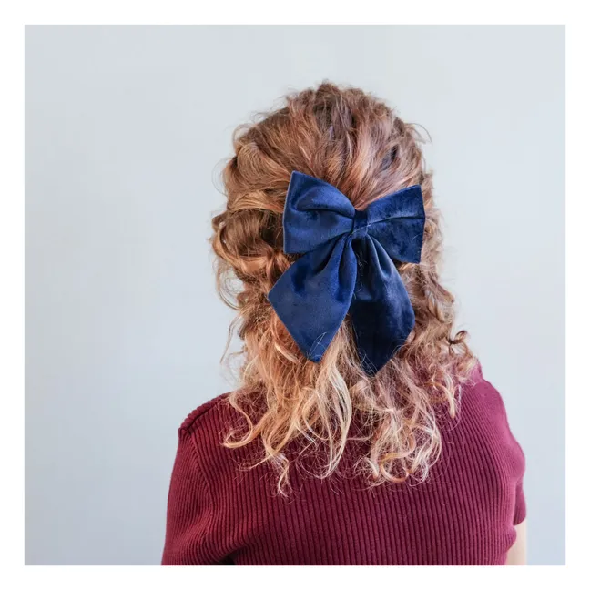 Lot de 2 Barrettes Agnes Rayures | Bleu marine