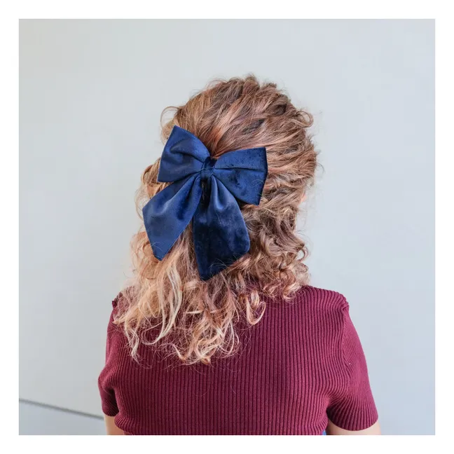 Lot de 2 Barrettes Agnes Rayures | Bleu marine