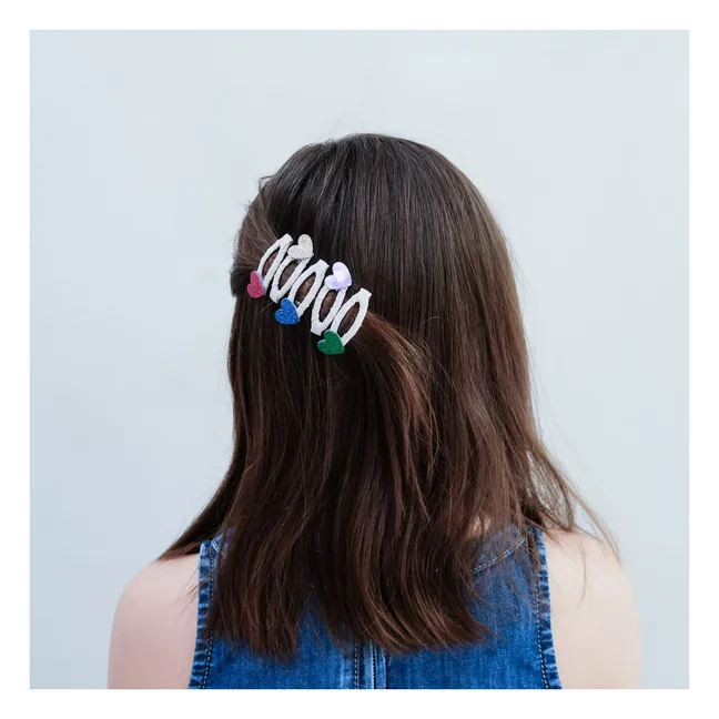 Lot de 5 Mini Barrettes Jazzy Heart | Rose