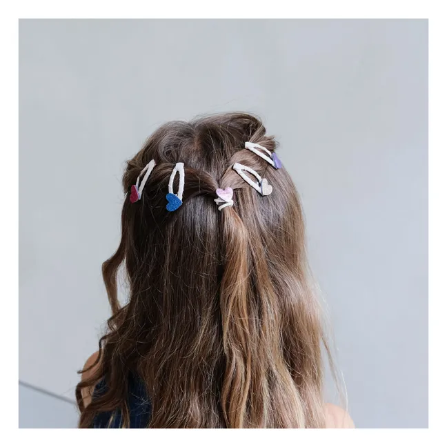 Lot de 5 Mini Barrettes Jazzy Heart | Rose