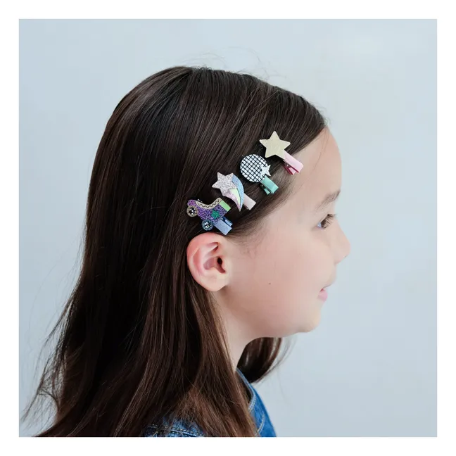 Lot de 8 Barrettes Disco Diva | Doré