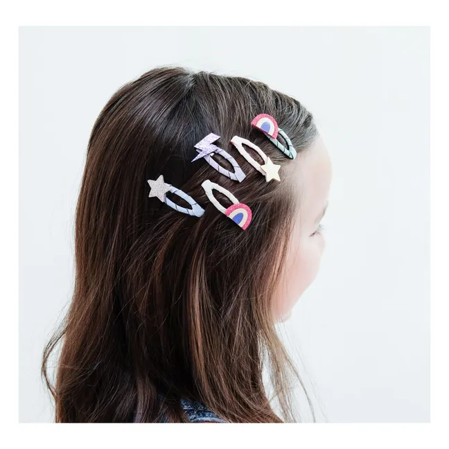 Lot de 5 Mini Barrettes Rainbow | Doré
