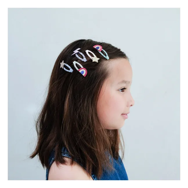 Lot de 5 Mini Barrettes Rainbow | Doré