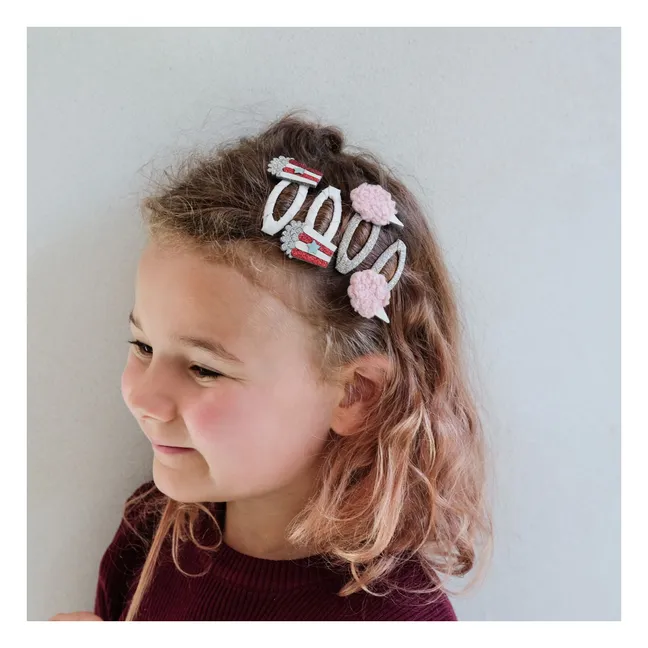 Lot de 4 Barrettes Popcorn | Doré