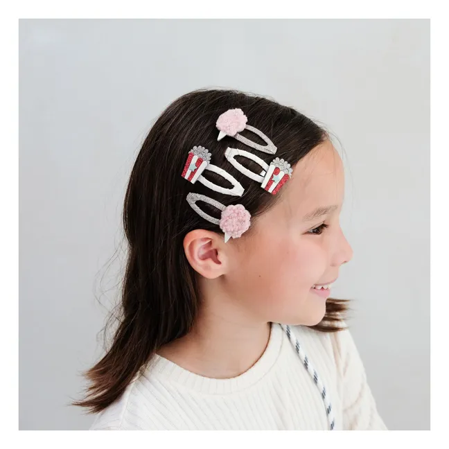 Lot de 4 Barrettes Popcorn | Doré