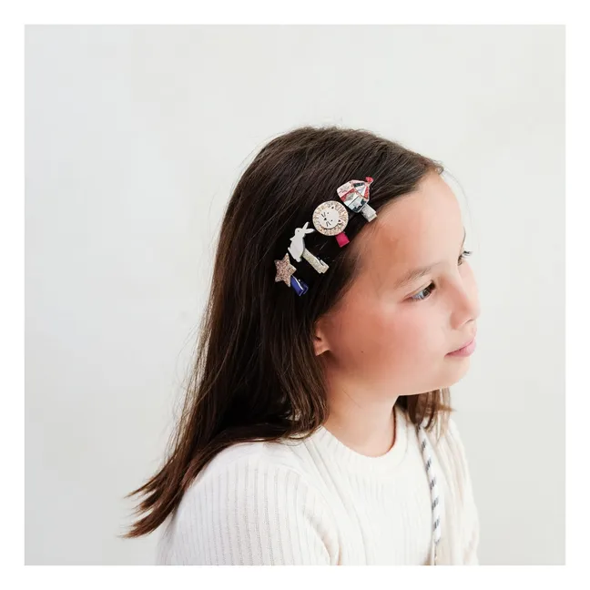 Lot de 4 Barrettes Circus Lion | Bleu