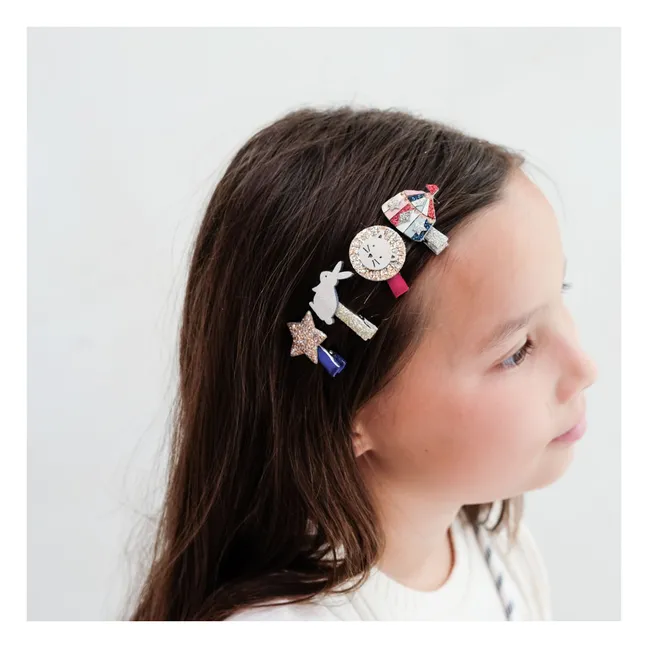 Lot de 4 Barrettes Circus Lion | Bleu