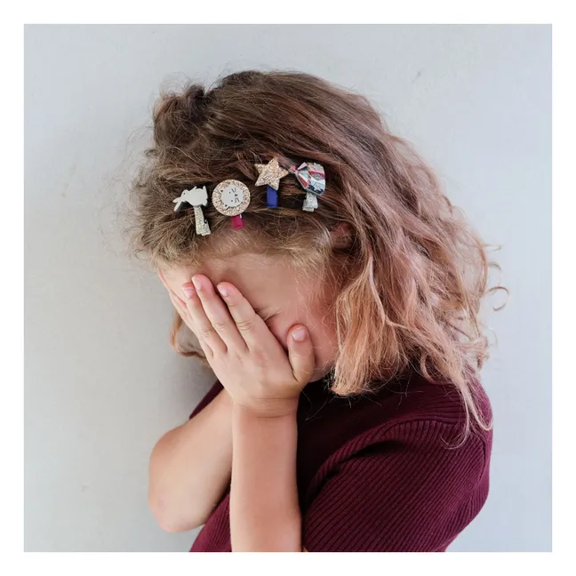 Lot de 4 Barrettes Circus Lion | Bleu