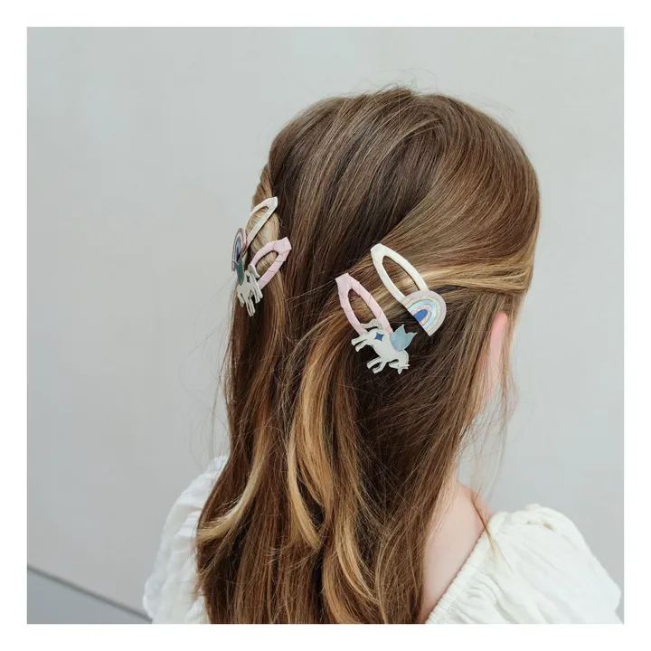 Lot de 4 Barrettes Unicorn | Rose- Image produit n°2