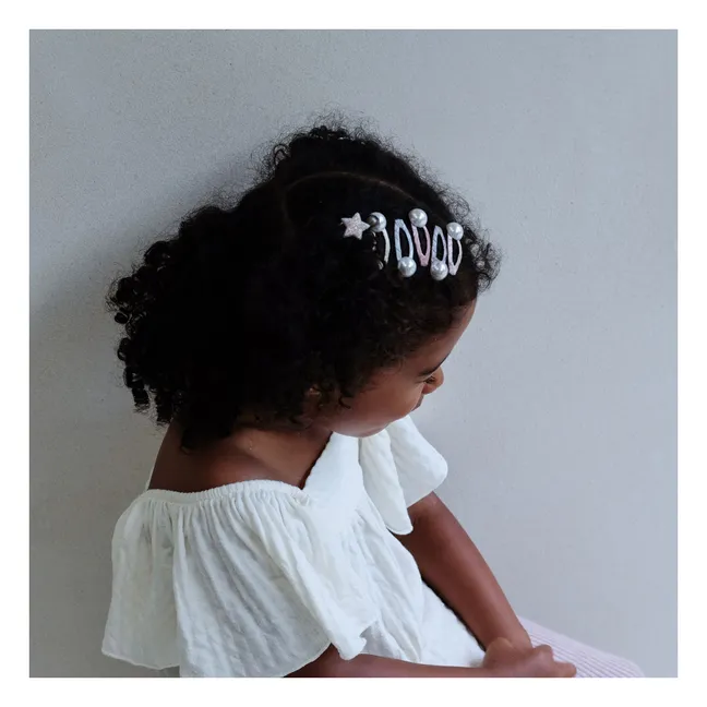 Lot de 5 Mini Barrettes Perle | Rose