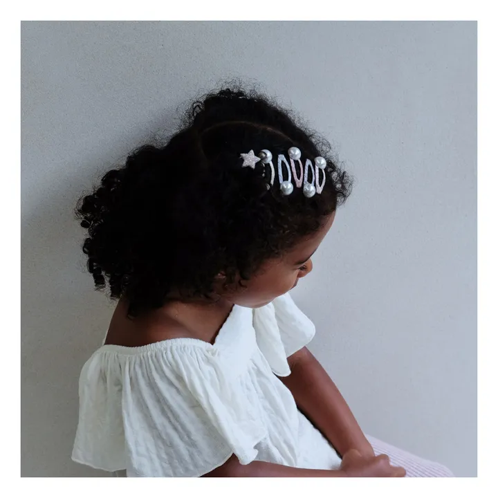 Lot de 5 Mini Barrettes Perle | Rose- Image produit n°2