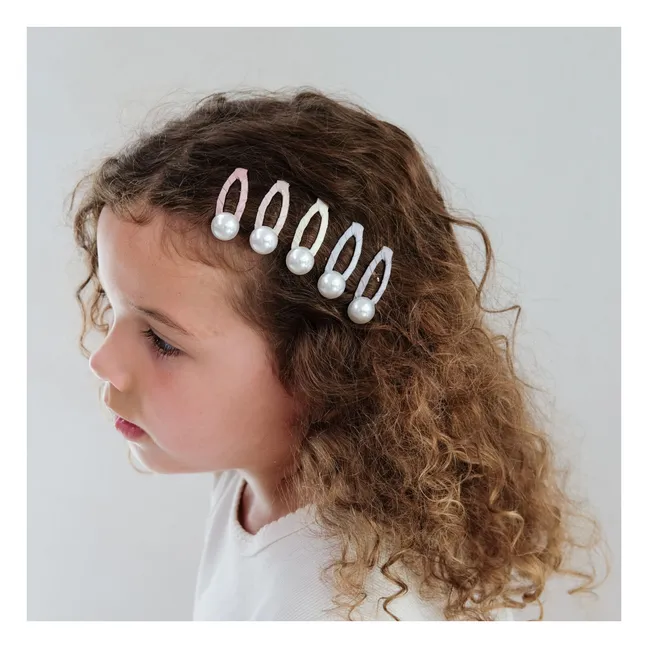 Lot de 5 Mini Barrettes Perle | Rose