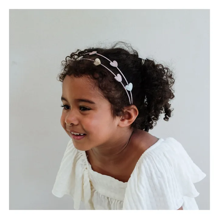 Serre-tête Alice Cœurs | Rose- Image produit n°5