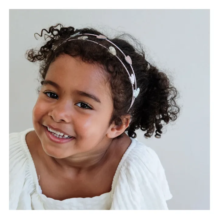 Serre-tête Alice Cœurs | Rose- Image produit n°4