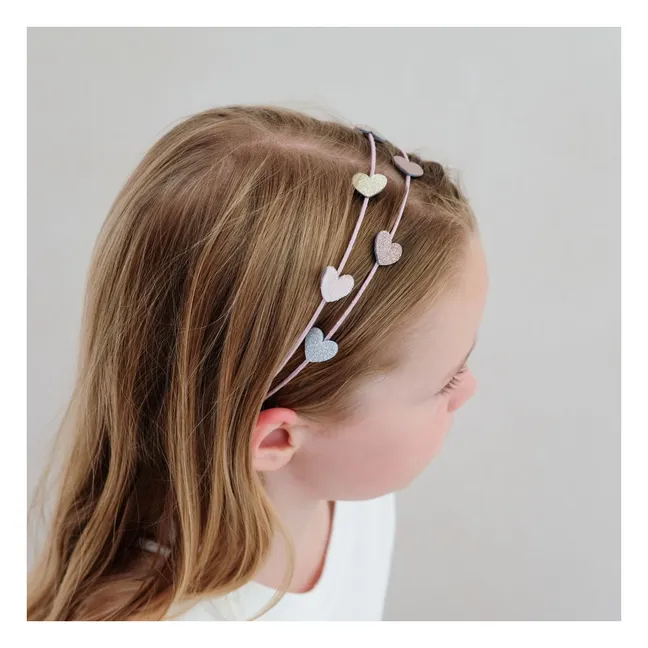 Serre-tête Alice Cœurs | Rose