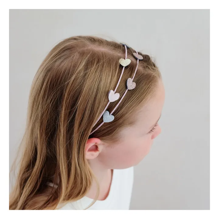 Serre-tête Alice Cœurs | Rose- Image produit n°2