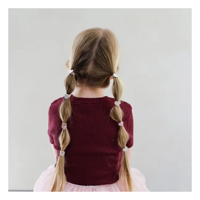 8er-Set Mini Chouchous Herz | Gold