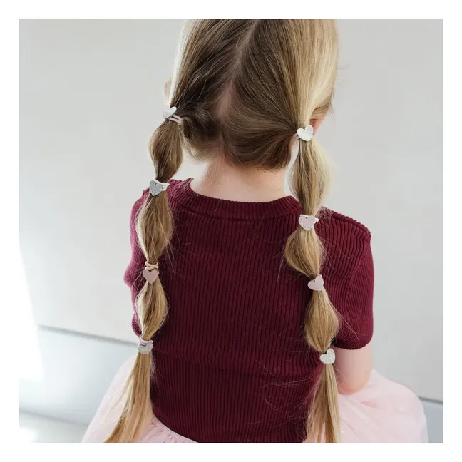 8er-Set Mini Chouchous Herz | Gold