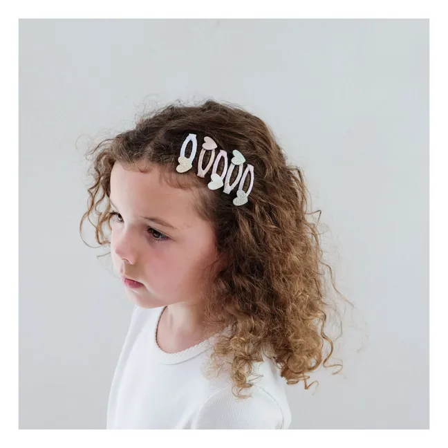 5er-Pack Mini-Spangen Herz | Gold