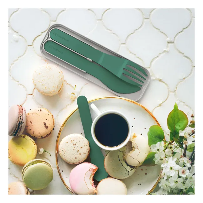 Cubiertos biodegradables MB Pocket Color | Verde bosque