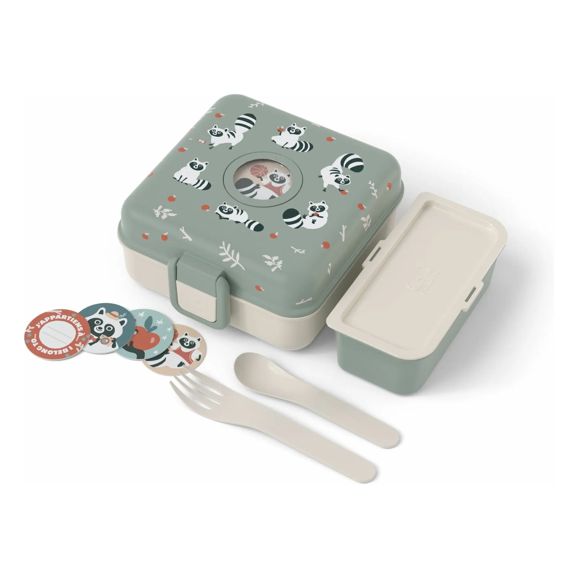 Monbento Green Lunch Box Snacky Raccoon