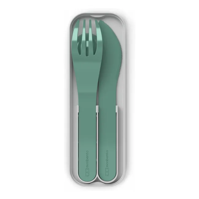 Cubiertos biodegradables MB Pocket Color | Verde bosque