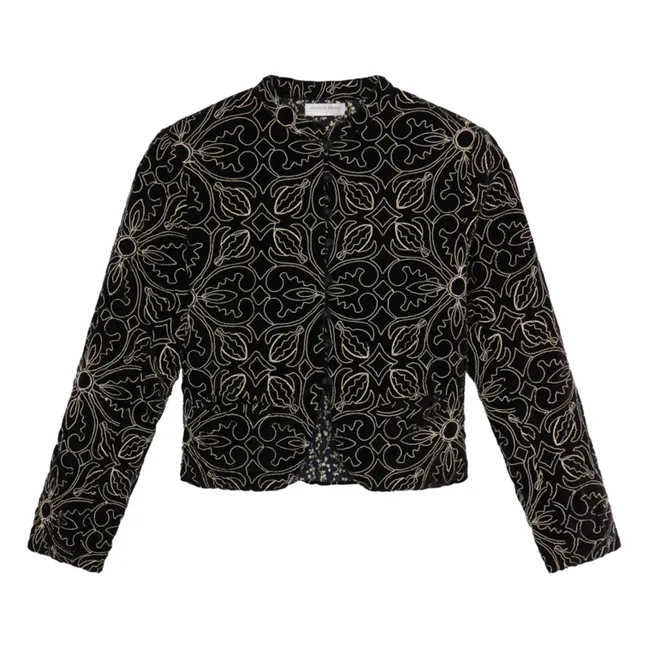 Night Lilly Odette Velvet Jacket | Black