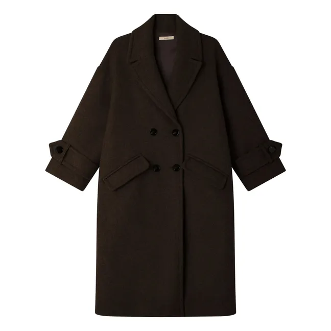 Cappotto Mia in lana riciclata | Vert Lichen