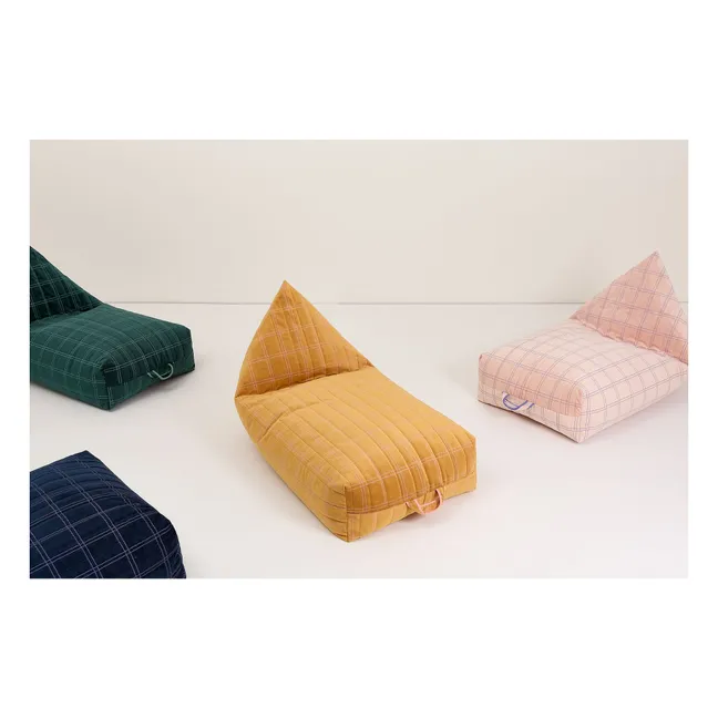 Langer Hocker Oasis aus Eco-Velours | Gelb