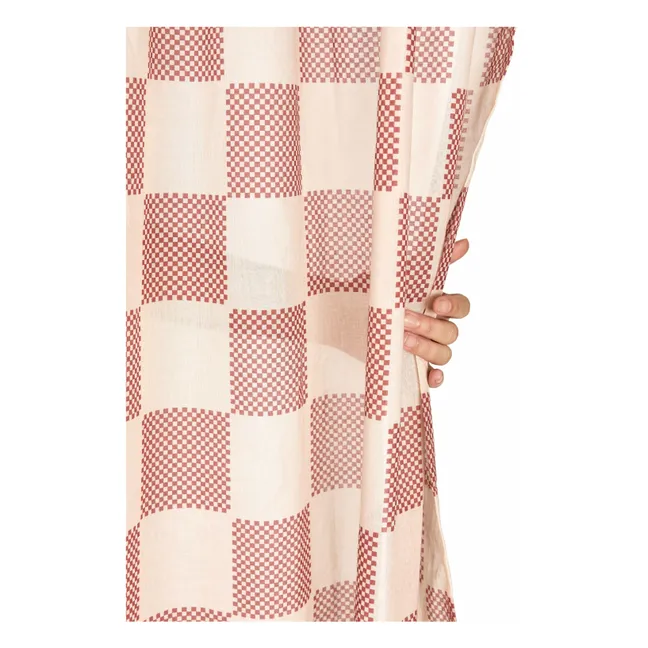 Wendy Stripes cotton voile curtain | Red