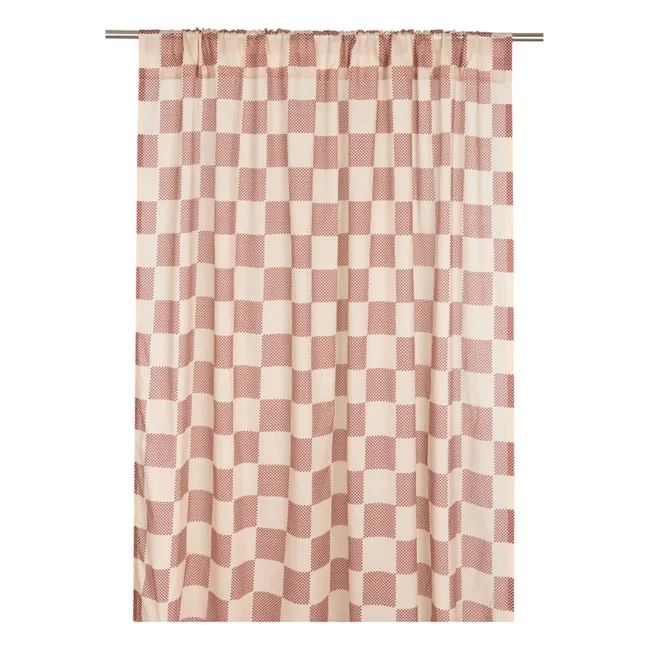 Wendy Stripes cotton voile curtain | Red