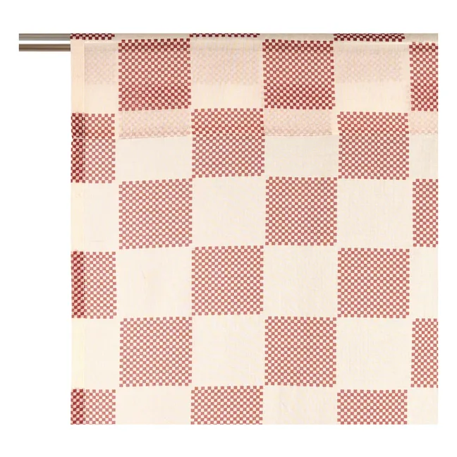 Wendy Stripes cotton voile curtain | Red