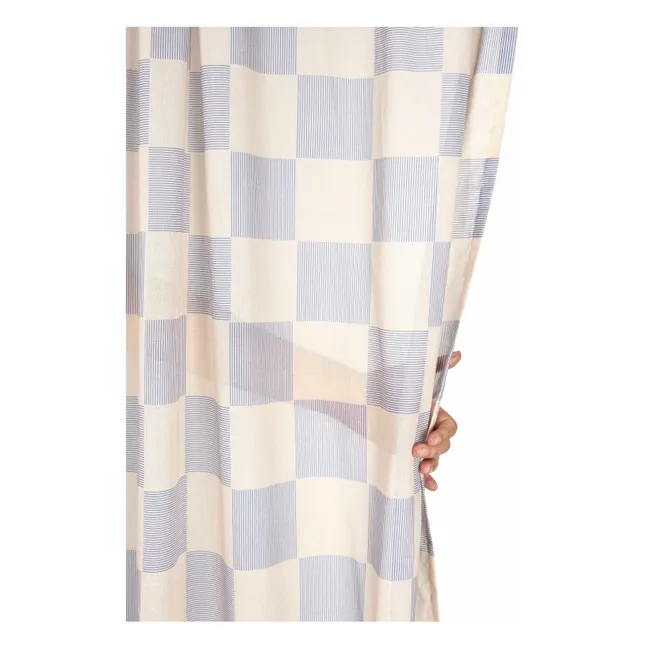 Vorhang aus Baumwollvoile Wendy Stripes | Blau