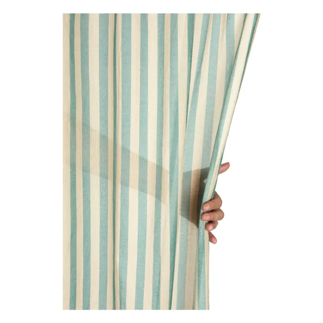 Tenda in voile di cotone Wendy Checks | Turquoise