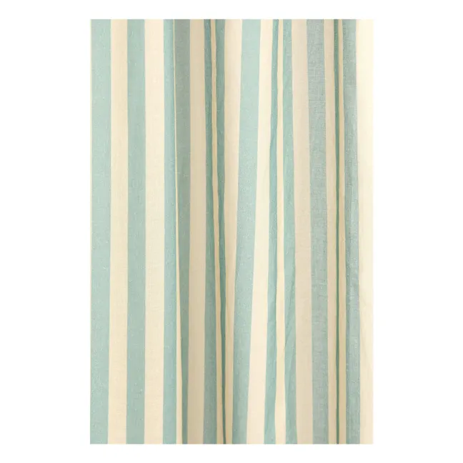 Rideau en voile de coton Wendy Checks | Turquoise