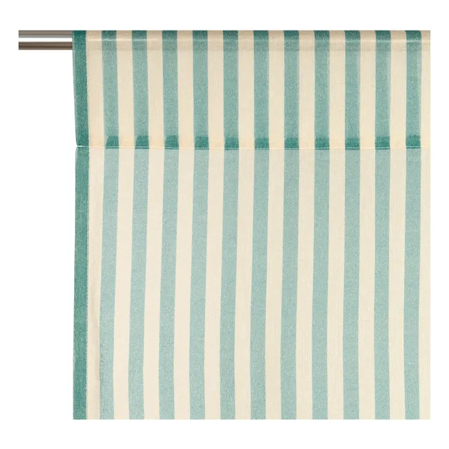 Cortina de gasa de algodón Wendy Checks | Turquoise