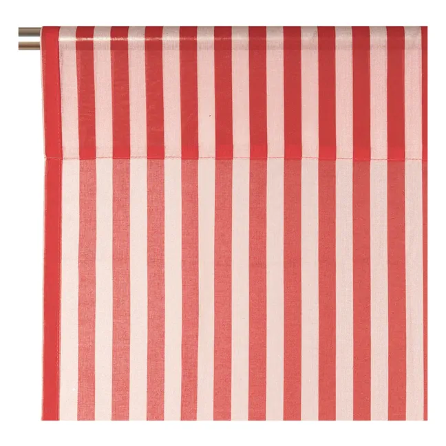 Rideau en voile de coton Wendy Checks | Rouge